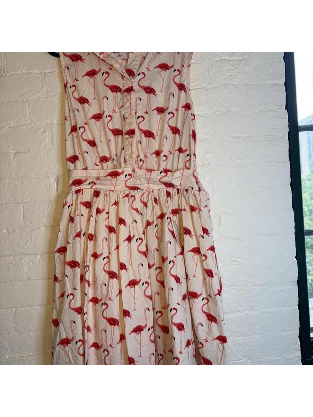 Chicwish Flamingo Print Dress • Size S/M• Full Skirt • Tulle Hem